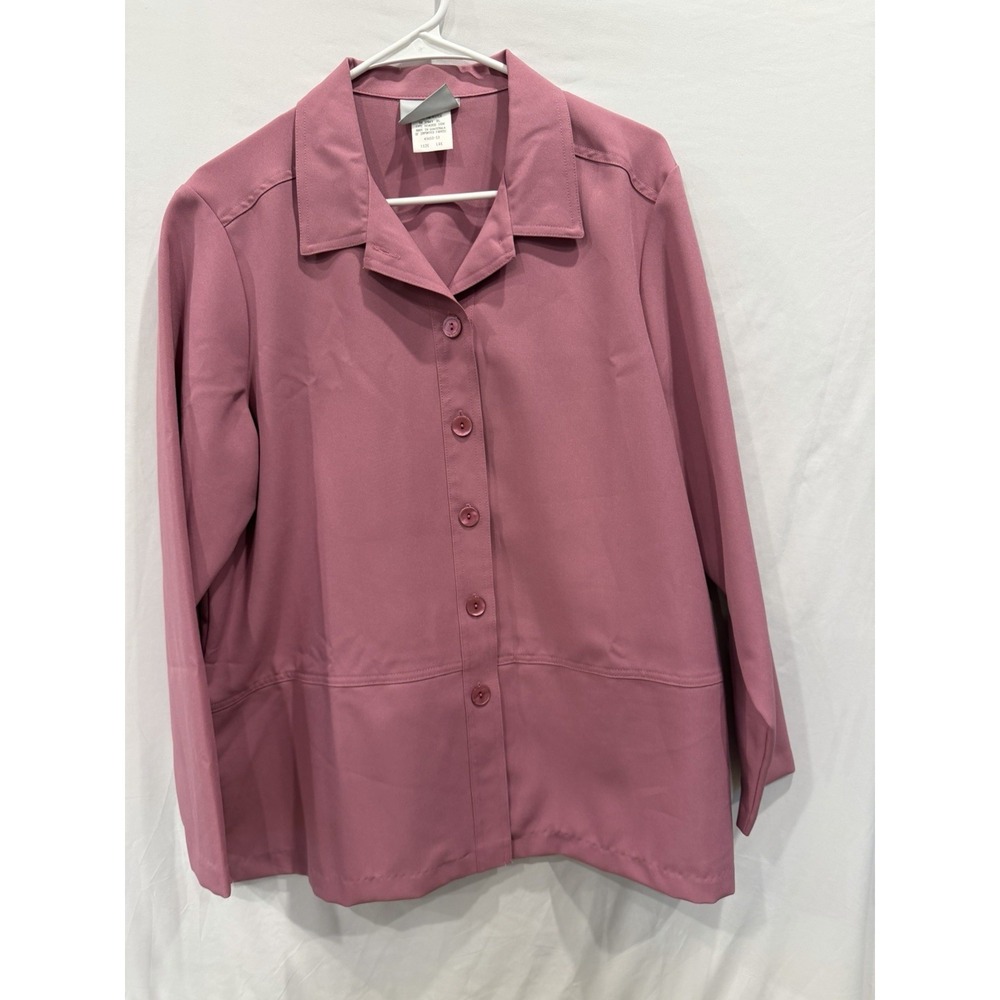 Blair Vintage Women's Large Pink Button Up Shacket Jacket Top Blouse